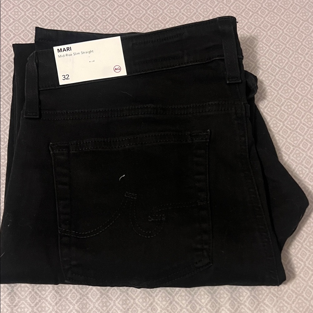 AG Adriano Goldschmied Black Straight Leg Jeans - Picture 3 of 4